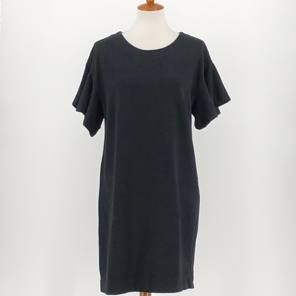 Kinly Black Flutter Sleeve Shift Dress